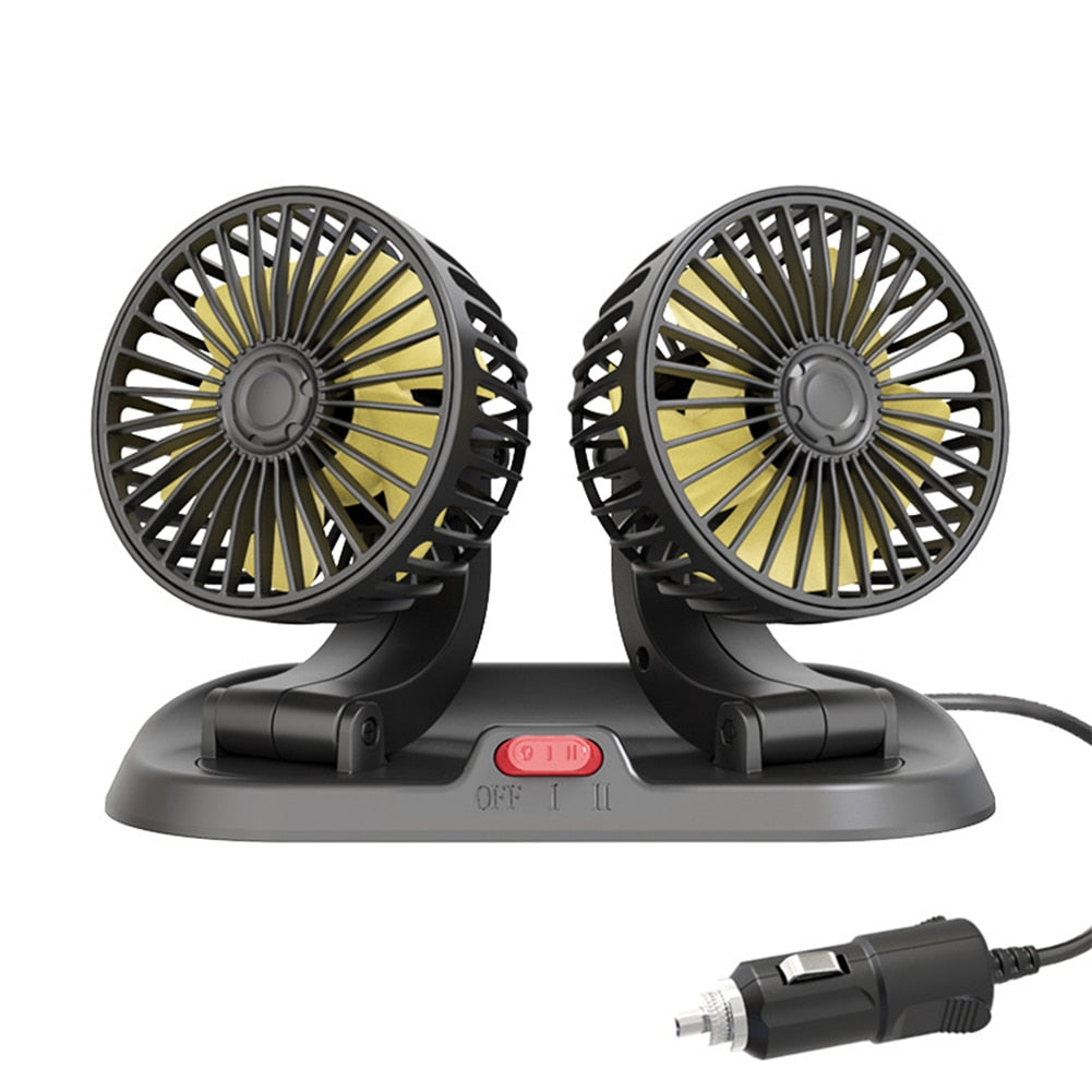 USB Car Dual Head Portable Fan